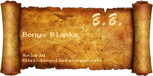 Benyo Blanka névjegykártya